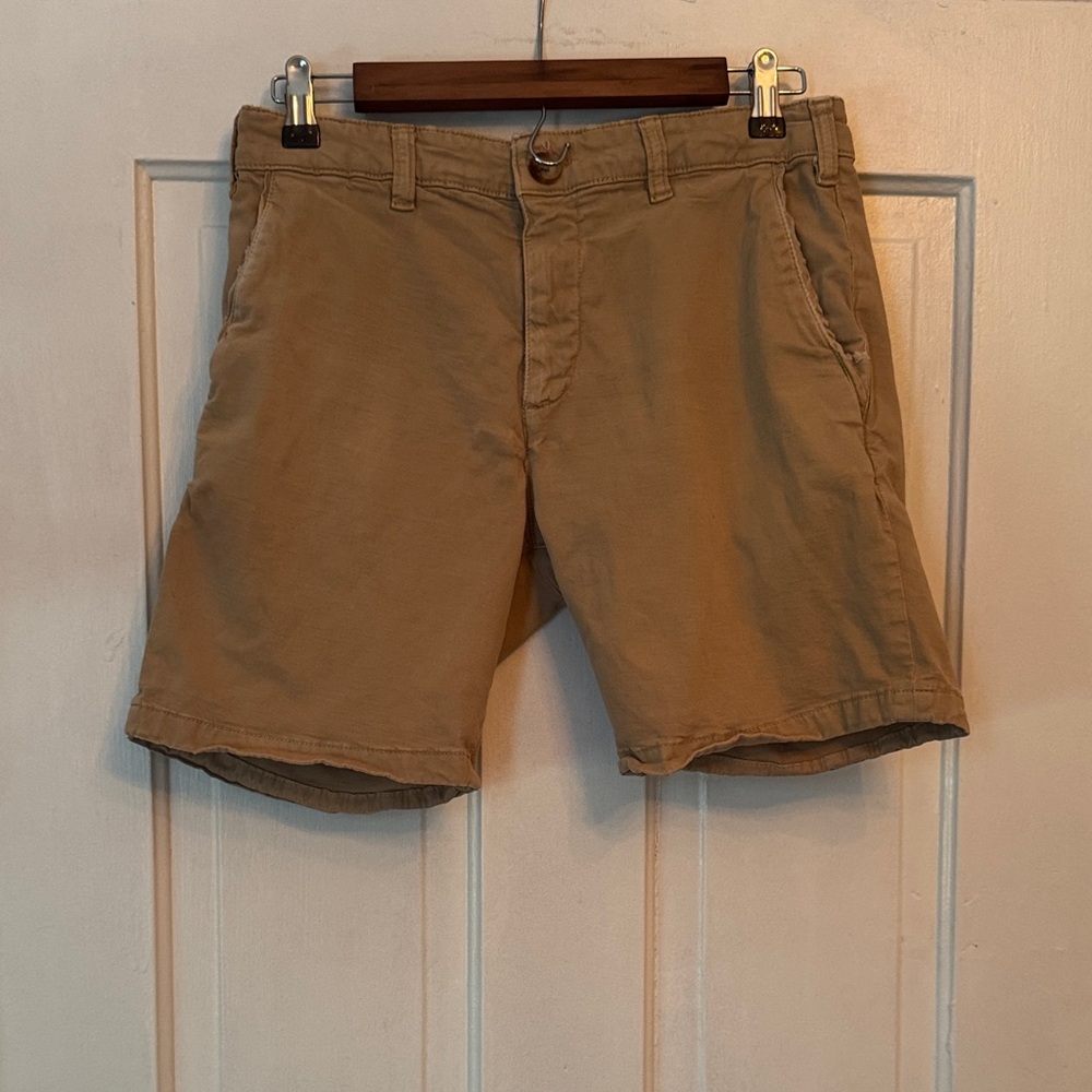 Marine Layer Men's Khaki Flat Front Shorts